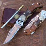 Buy Full Copper Blade Pocket Knife with Stag Horn & Rose Wood handle