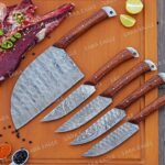 Lara Eagle 5 Pcs Damascus Steel Fillet Set – Mahogany Woods