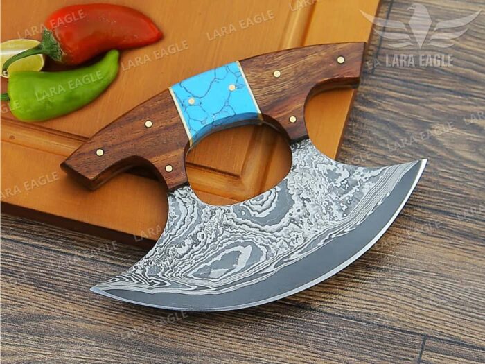 San Mai Damascus Ulu Knife